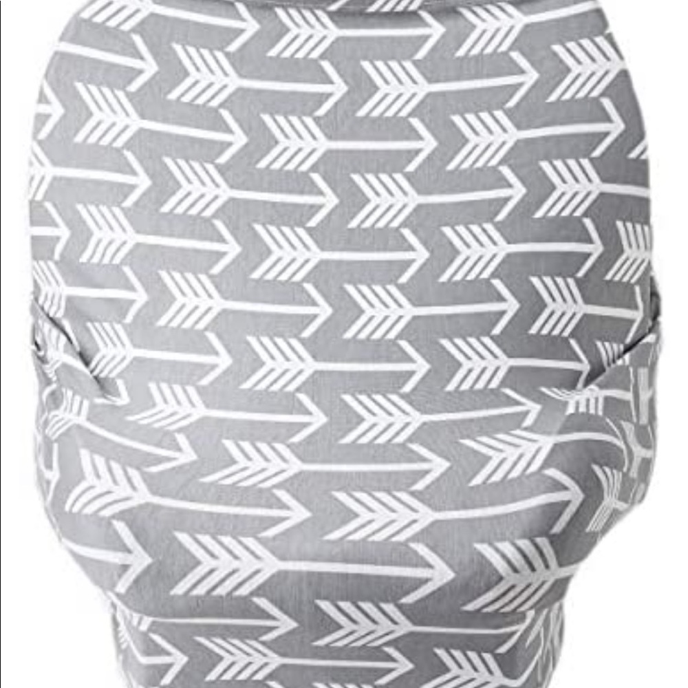 KIDS N SUCH 4 in 1 Multi Use Nursing Cover Gray White Black One Size - Picture 3 of 5